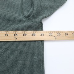 Members Mark Thermal Henley Shirt Mens Large Green Waffle Knit Cotton Casual