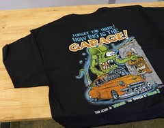 Men’s Ed Big Daddy Roth Rat Fink How Big Garage Black Cotton T-Shirt M-3XL RFB8