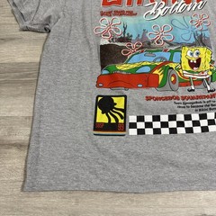 SpongeBob SquarePants Shirt Bikini Bottom Race Car Men’s Gray 2XL 90% Cotton