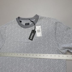 Buffalo by David Bitton Wiley Crew Neck S/S Shirt Grey Combo Geometric Size M