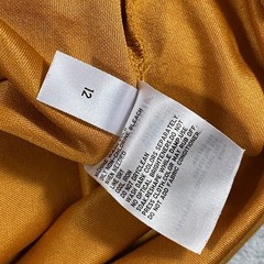 UNIQLO U AIRism Cotton T-Shirt Mens Small Mustard Yellow Ochre Oversized Tee