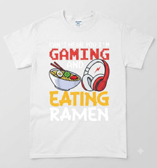 Summer t Shirts Funny Gaming And Eating Ramen Gamer Gift Unisex T-Shirt