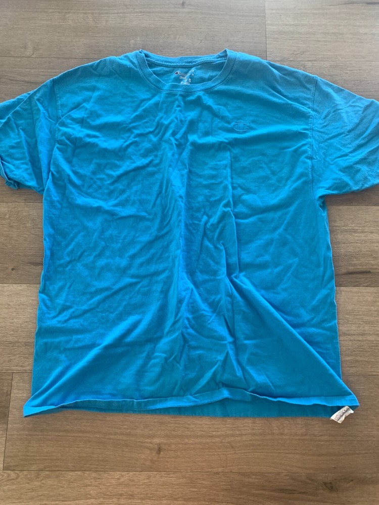 Champion Mens Crew Neck T Shirt Short Sleeve T-Shirt Blue XL