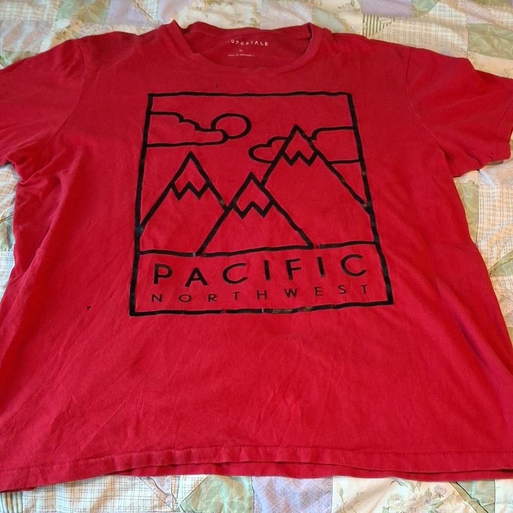 Aéropostale Men’s Single Stitch Pacific Northwest Nature Graphic Tee Size L
