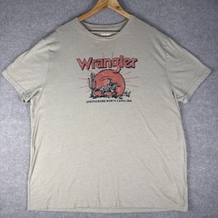 Wrangler Men’s Western Rider Graphic T-Shirt XXL Beige Cotton Short Sleeve