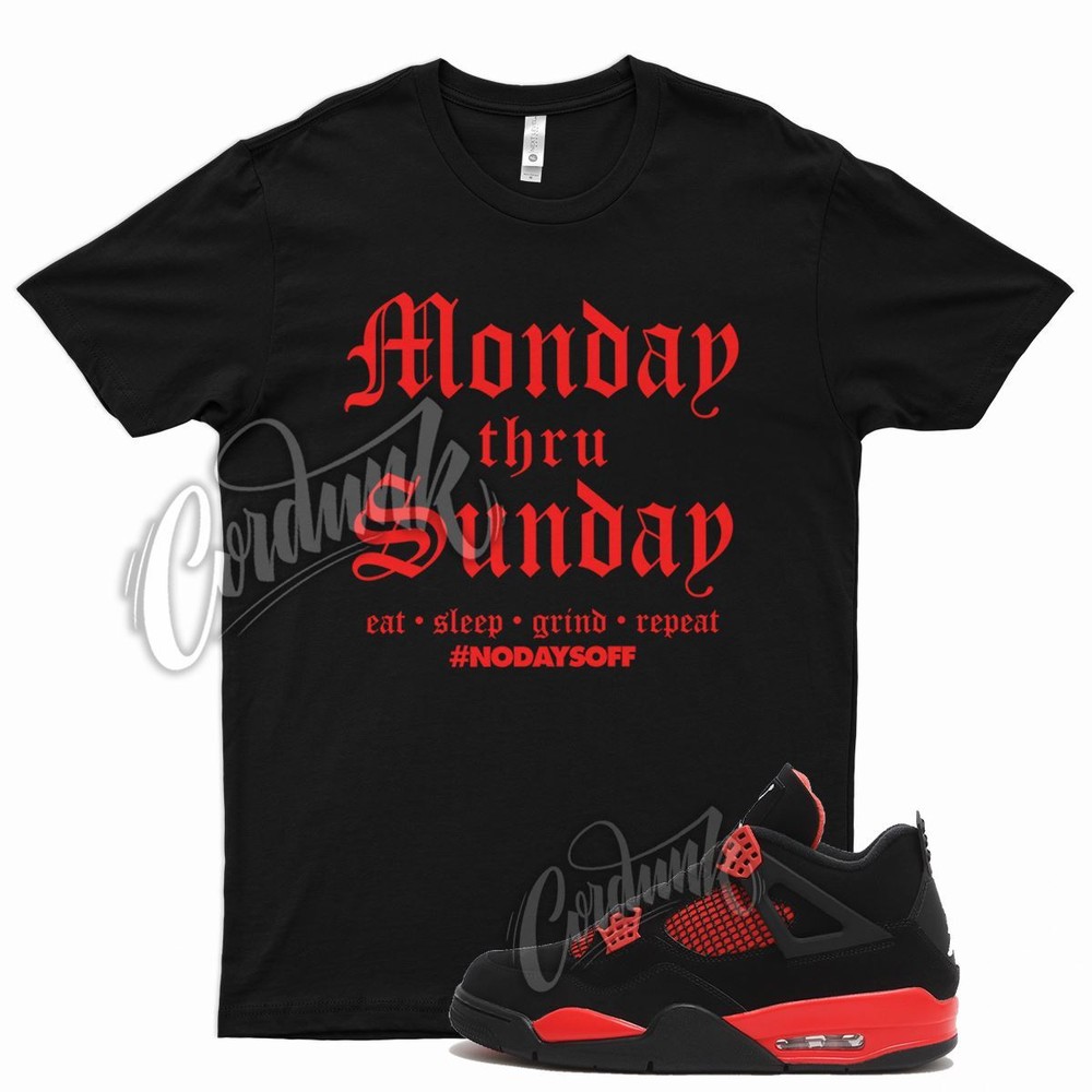 Black MOND T Shirt for Air J1 4 Red Thunder Gym Varsity Iconic 1 14