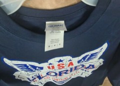 Medium Men’s Sweet Bay Florida USA T-Shirt Navy Blue Red White Logo Patriotic 2