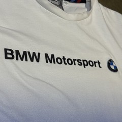 Puma BMW Motorsport T Shirt Mens M White Gradient Graphic Racing Logo Casual