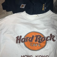 Vintage Hard Rock Cafe Hong Kong T-Shirt White 100% Cotton Made for HRC Size L