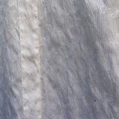 Patroncito Shirt Small White Sleeveless Textured Brocade Fabric Snap Button Dow