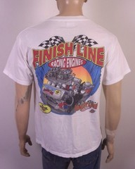 vintage 90s 00s Y2K Delta Tag Finish Line Racing Engines T-Shirt Pennzoil SZ L