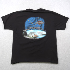 Harley Davidson Y2K T Shirt XXL 2XL Fairbanks Alaska Biker Black 2016