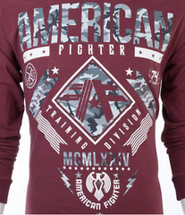 American Fighter Mens Long Sleeve Shirt LANDER Burgundy Premium S-3XL