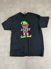 tshirt The Sassy Elf graphic short sleeve tshirt black size large
