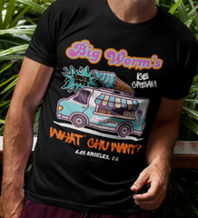 Friday Retro Big Worm Ice Cream Logo T-SHIRT Funny 90s Movie Joke Parody NEW TEE