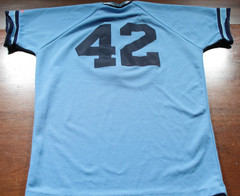 Vintage 70s 80s Bandits Baseball Softball Jersey Rawlings L Number 42 Blue