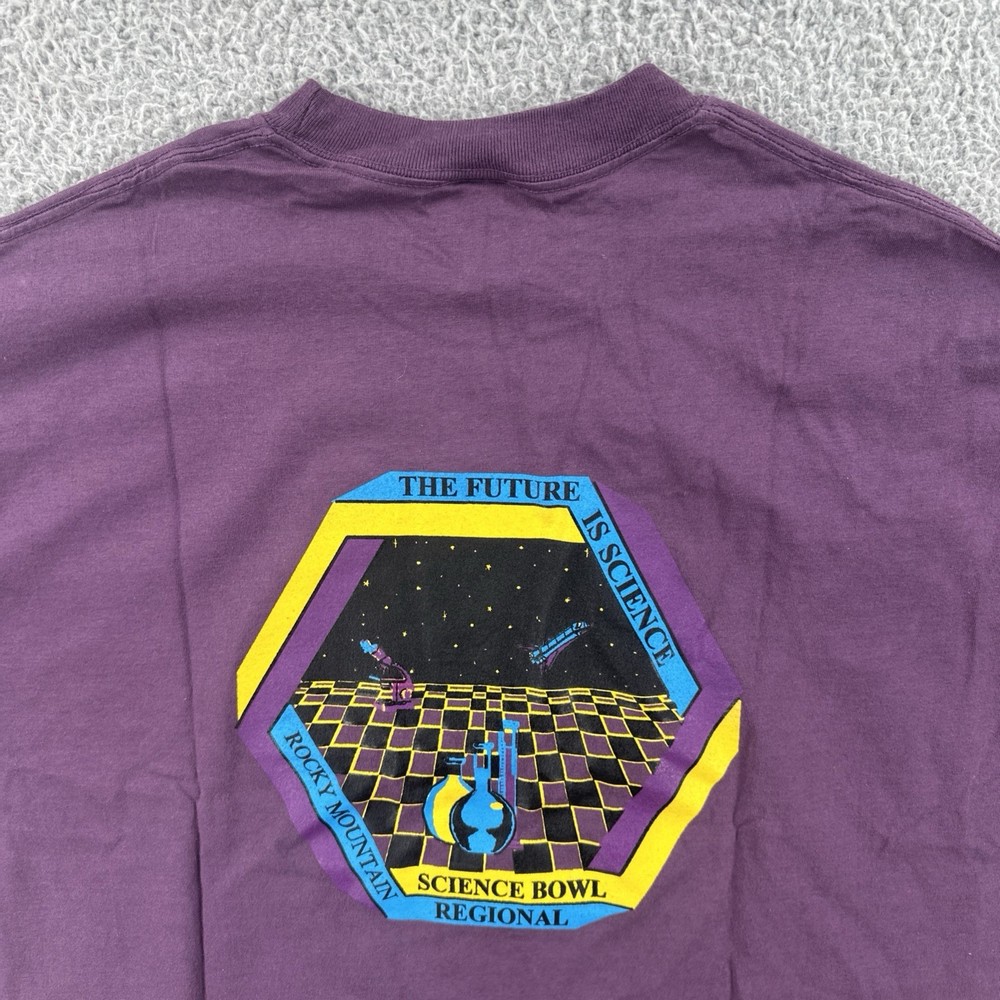 Vintage Cotton Deluxe Combed Mens XL Purple T Shirt Rocky Mountain Science Bowl