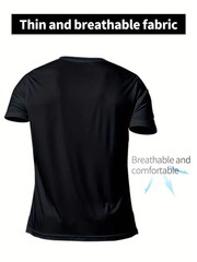 Fitness sportswear men’s casual round neck T-shirt thin section quick-drying bre