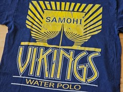 Santa Monica High School SAMOHI Vikings Water Polo Vintage T Shirt Blue cotton L