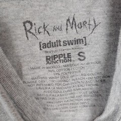 Rick & Morty T Shirt Mens S Gray Riders Handbook Graphic Print Adult Swim 2019