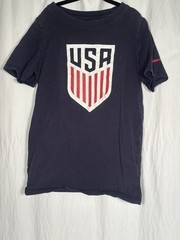 Nike USA Shirt Adult Small Navy Blue Athletic Cut Short Sleeve Pullover Tee LL15