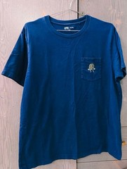 Uniqlo x Keith Haring Pocket T-Shirt Blue Graphic Art Pop Culture Size L