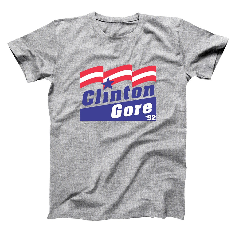 Clinton Gore 92 Retro Election Bill Hillary Gray Basic Men’s T-Shirt