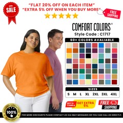 Comfort Colors C1717 Adult Ringspun Cotton Short Sleeves Garment Dyed T-Shirt