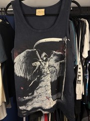 Rare Y2K The Mountain Skullbone Men’s Tank Top Size L Black Reaper Graphic Goth