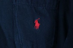 Vtg 90s Ralph Lauren Mens Small Faded Short Sleeve Pocket T-Shirt Black Cotton