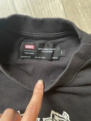 Darc Sport x Marvel With Great Power Graphic Logo Tee Black Crew Neck L 847/1000