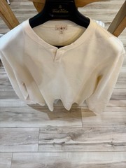 J. CREW Dense cotton herringbone henley in Milky Canvas Size XL NWT