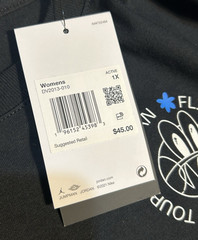 Nike Jordan Flight World Tour Tee Black Womens 1X $45 MSRP