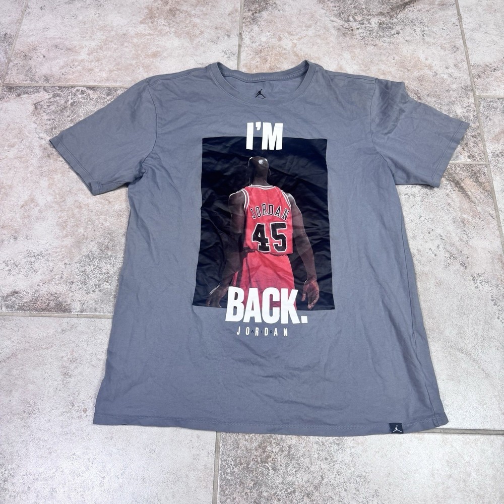 Jordan I’m Back #45 Nike Air Gray Shirt Mens Medium Short Sleeve Basketball
