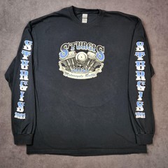 Sturgis Shirt Mens XL Black 2021 Motorcycle Rally Wolf Long Sleeve Gildan Cotton