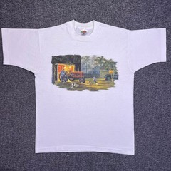 VTG 90s Common Ground Graphic Shirt Mens L White Single Stitched Dave Barnhouse