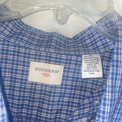 Dockers shirt Men’s Size Xl Button Down Business Casual Work Plaid Blue Men