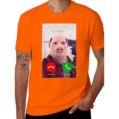 John Pork Is Calling Shirt Funny John Pork Meme Men Women T-Shirt Summer Casual