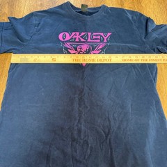 Oakley Lunaformic Tee Shirt Purple Navy Heavy Cotton Mens Large Y2K surf skater