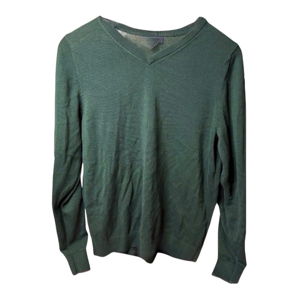Lands End Men’s Long Sleeve Tee Size XL Green Classic Casual Pullover