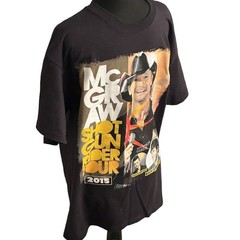 Tim McGraw T Shirt Men’s Size Large Black Shotgun Rider 2015 Concert Tour