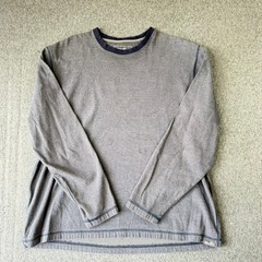 Eddie Bauer Mens XL Gray Long Sleeve Cotton Crewneck T-Shirt Contrast Stitching