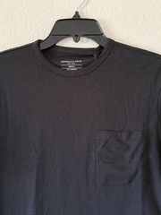 Kenneth Cole Small Black Classic Knit Pocket T-Shirt Super Soft 100% Cotton