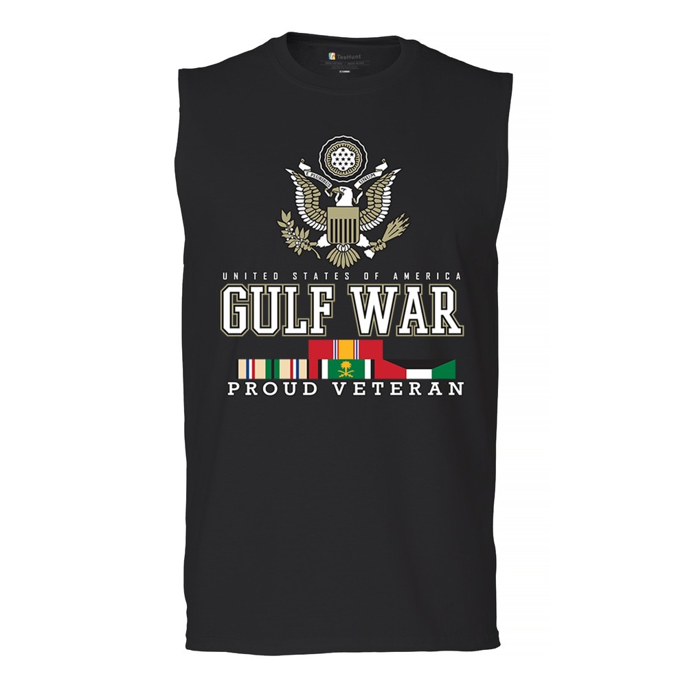 Gulf War Proud Veteran Muscle Shirt American Army Desert Storm Patriotic Men’s