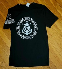 Sea Shepherd Direct Action Crew 100% organic cotton t-shirt black unisex size S