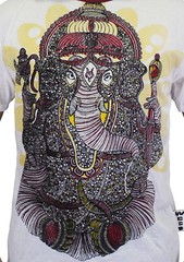 WEED Ganesha Ringer T-Shirt Men Vintage Ganesh Om Hindu God Hippie Bohemian WE03