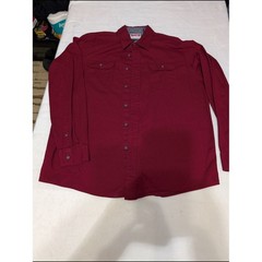 Wrangler Men’s Long Sleeve Shirt Burgundy/Red Western Rodeo Cowboy