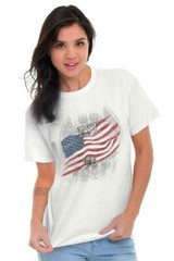 American Flag USA Patriotic United States Adult Short Sleeve Crewneck Tee