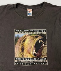 Vintage Skagway Alaska Shirt XXL Grizzly Bear Text Nature Animals Outdoors Brown