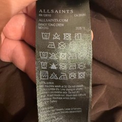 AllSaints Brace Tonic Crew T-Shirt Mens XL Brown Cotton Ramskull Logo MD131G
